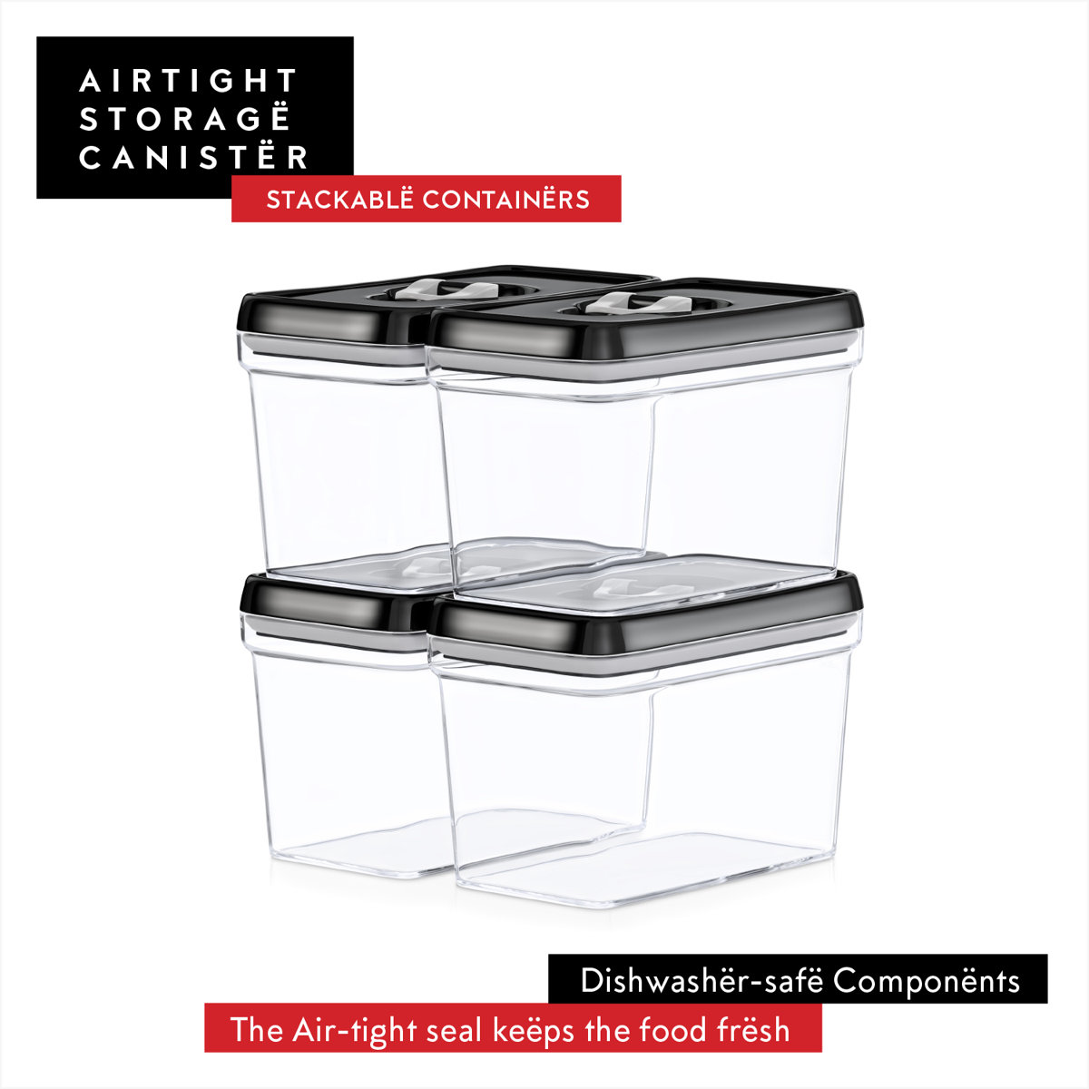 Airtight Food Storage Containers (Set of 4)